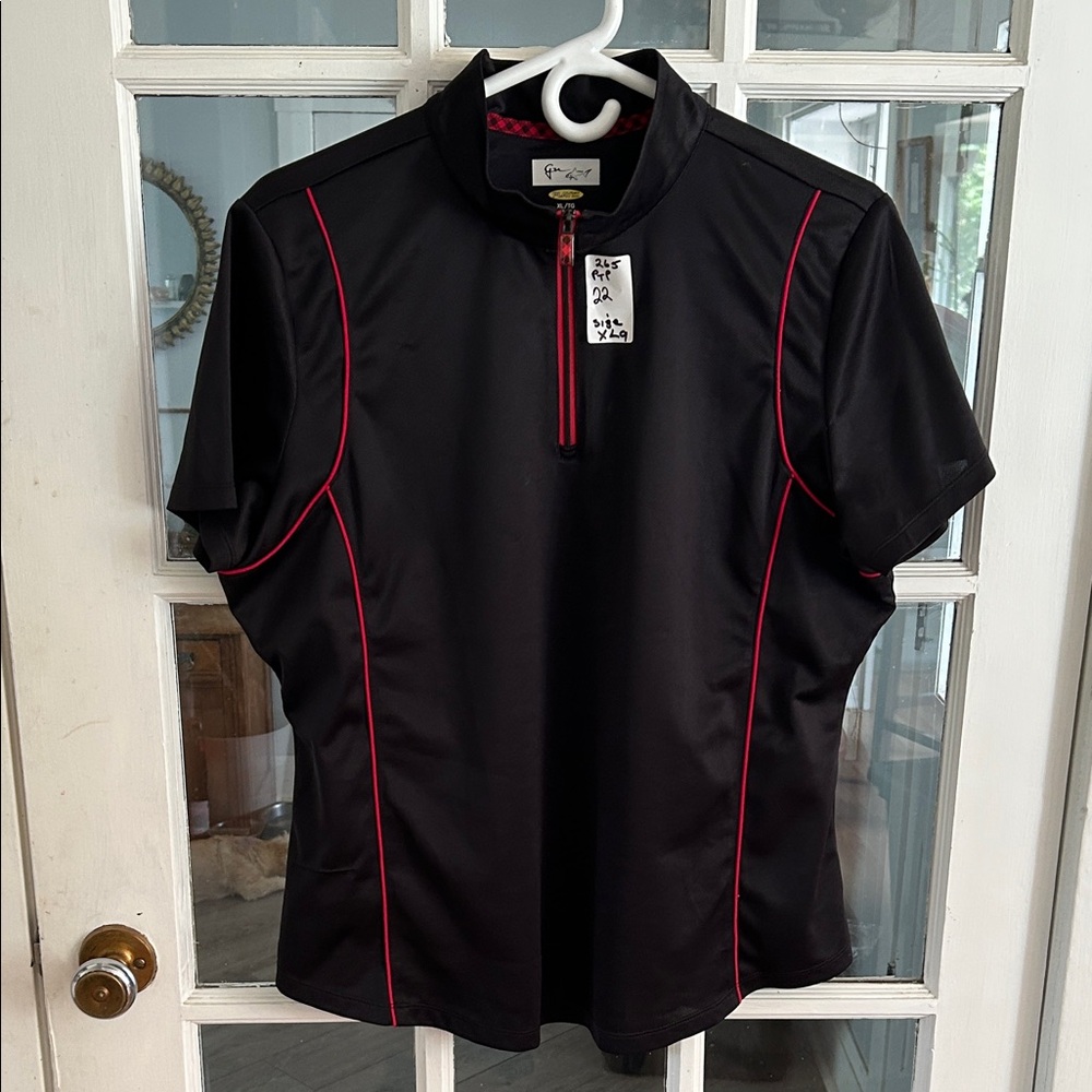 265.   Black and Red Short Sleeve Athletic Top
